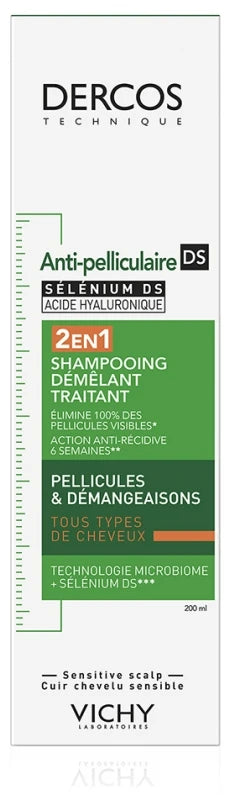 Vichy Dercos Technique Anti-Pelliculaire DS Shampoing Démêlant Traitant 2en1 200 ml