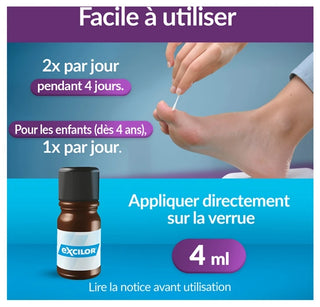 Excilor Traitement Des Verrues Gel Acide Mains et Pieds 4 ml