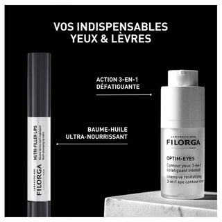 Filorga OPTIM-EYES Crème Contour Des Yeux Défatiguant Intensif 15 ml + NUTRI-FILLER Lèvres Nutri-Repulpant 4 ml Offert