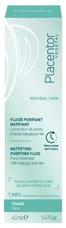 Placentor Végétal Fluide Purifiant Matifiant Visage 40 ml
