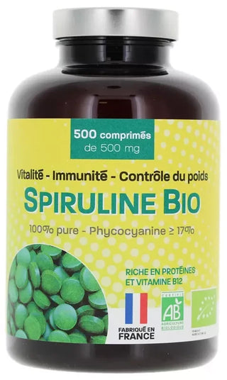 PharmUp Spiruline Boite 500 Comprimés - Vitalité, Immunité, Contrôle du Poids