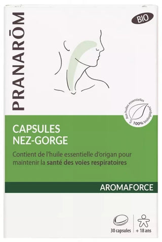 Pranarôm Aromaforce Capsules Nez-Gorge Bio Maintien la Santé Des Voies Respiratoires 30 Capsules