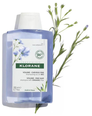 Klorane Lin Shampoing Volume Aux Fibres de Lin - Cheveux Fins 200 ml
