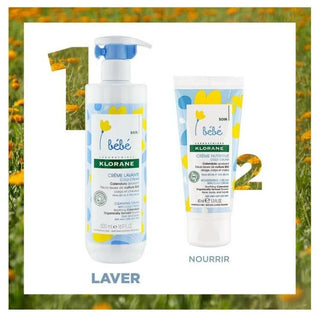 Klorane Calendula Bébé - Crème Lavante Cold Cream au - Bébé - Corps et Cheveux - Peau Sèche et Trèsèche 200 ml