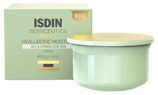 Isdin Isdinceutics Crème de Jour Hyaluronic Moisture Hydratante Peaux Grasses et Mixtes Recharge 50 g