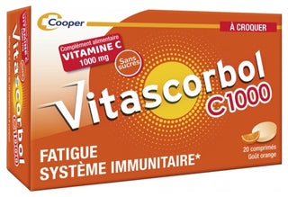 Vitascorbol C1000 à Croquer - Complément Alimentaire Vitamine C - 20 Comprimés