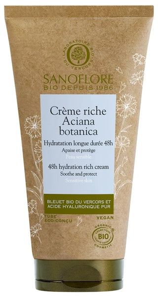 Sanoflore Aciana Botanica Crème Riche Soin Riche Hydratation 48H Certifié Bio 50 ml