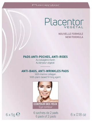 Placentor Végétal Pads Yeux Anti Poches Anti Rides Boîte 6 Sachets