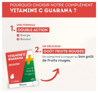 Vitavea Vitamine C + Guarana Booster 24 comprimés à croquer