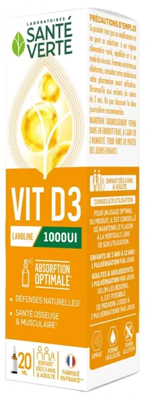 Santé Verte Vitamine D3 1000Ui 20 ml