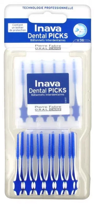 Inava Dental Picks Bâtonnets Interdentaires Blister Contenant 36 Bâtonnets + Boite Voyage