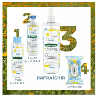 Klorane Calendula Bébé - Eau Fraîche Parfumée au Apaisant - Peau Normale 500 ml