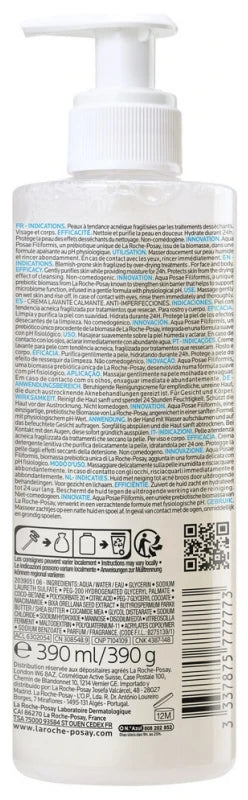 La Roche-Posay Effaclar H Iso-Biome Crème Lavante Hydratante Apaisante Anti-Imperfections 390 ml