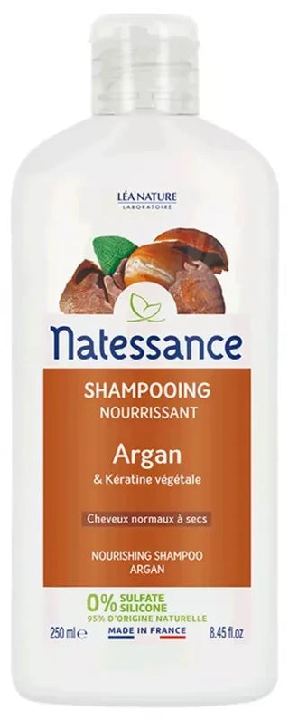 Natessance Shampooing Nutrition - Argan & Kératine Végétale - 250 ml