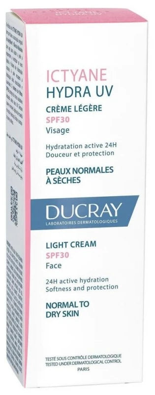 Ducray Ictyane Hydra - Uv Crème Légère Visage Spf30 40 ml