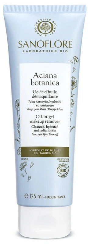 Sanoflore Aciana Botanica Gelée d'Huile Démaquillante Visage et Yeux Certifiée Bio 125 ml