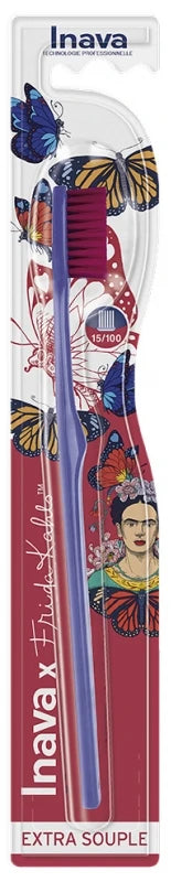 Inava X Frida Khalo Brosse à Dents 15/100 Extra Souple - Couleur : Bleu Cobalt