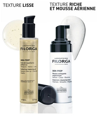 Filorga SKIN-PREP Duo Huile Démaquillante Perfectrice 150 ml + Mousse Nettoyante Enzymatique Visage & Yeux 150 ml Offre Spéciale
