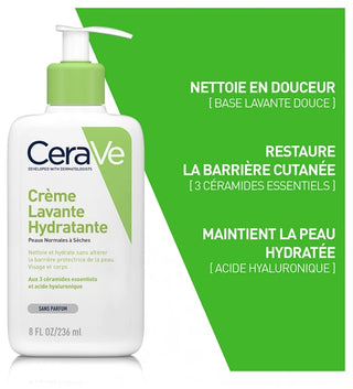 Cerave Crème Lavante Hydratante - Peaux Sèches à Très Sèches 473 ml