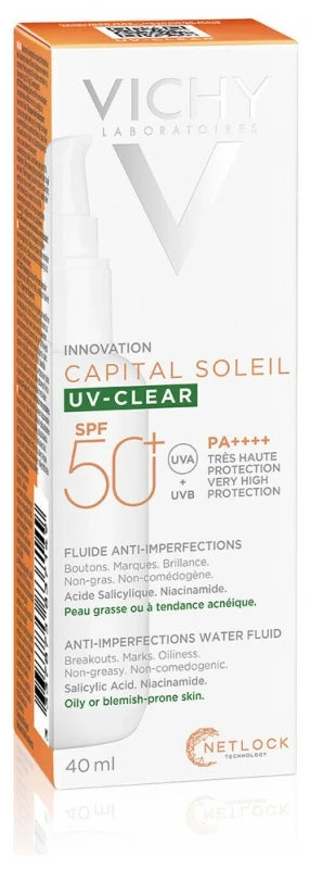 Vichy Capital Soleil Uv-Clear Spf50+ Flacon 40 ml