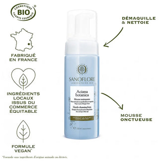 Sanoflore Aciana Botanica Mousse Nettoyante Visage et Yeux Certifiée Bio 150 ml
