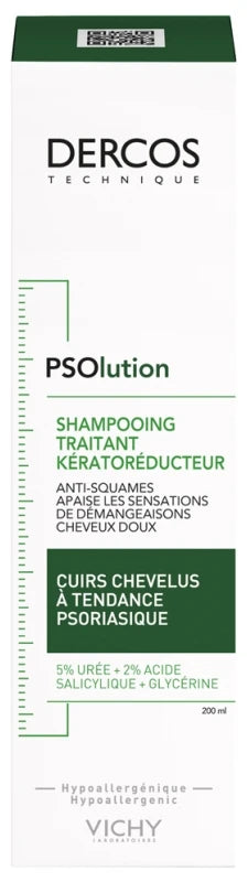 Vichy Dercos PSOlution Shampoing Traitant Kératoréducteur Cuirs Chevelus à Tendance Psoriasique 200 ml