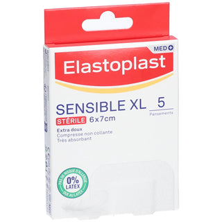 ELASTOPLAST MED+ Pansement Sensible XL sérile 6x7 cm. Boite de 5 pansements