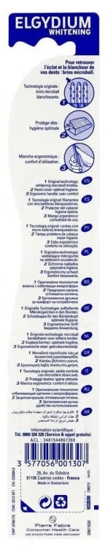 Elgydium Brosse à Dents Blancheur Souple - Couleur : Vert