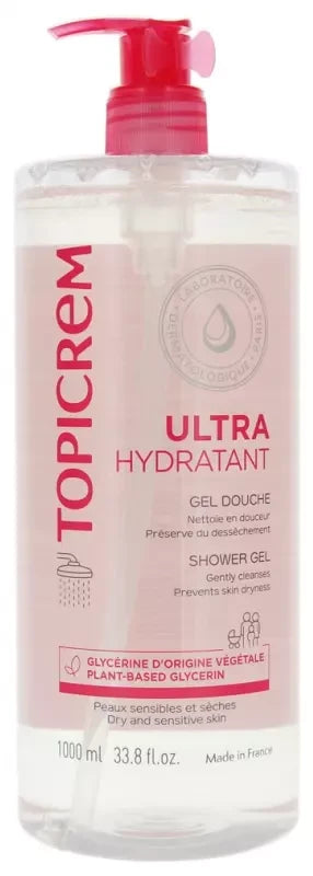 Topicrem Ultra-Hydratant Gel Douche Peaux Sensibles et Sèches 1 L