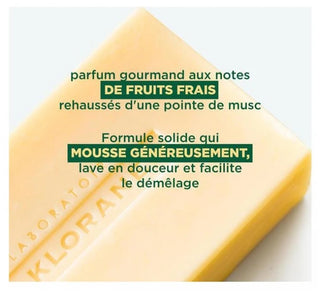 Klorane Mangue Shampoing Solide Nutrition à la Mangue - Cheveux Secs 80 g