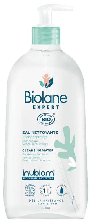 Biolane Eau Nettoyante Sans Rinçage Bio 500 ml