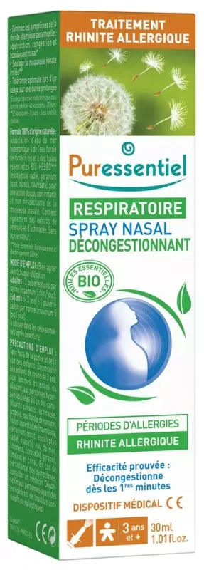 Puressentiel Spray Nasal Décongestionnant Allergies Aux He Bio - 30 ml