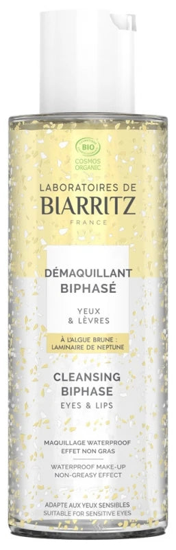 Laboratoires de Biarritz Démaquillant Biphasé Yeux Snesibles et Lèvres Bio 125 ml