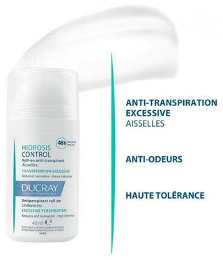 Ducray Roll-On Anti-Transpirant Aisselles Transpiration Excessive Hidrosis Control 40 ml