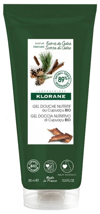 Klorane Gel Douche au Beurre de Cupuaçu Bio - Écorce de Cèdre - Tous Types de Peaux 200 ml
