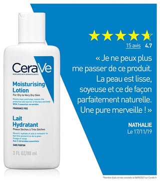 Cerave Lait Hydratant Visage et Corps Pour Les Peaux Sèches à Trèsèches 88 ml