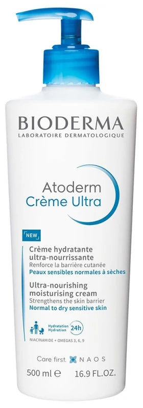 Bioderma Atoderm Crème Ultra Crème Hydratante Ultra-Nourrissante 500 ml
