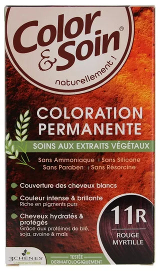 Les 3 Chênes Color & Soin Coloration Permanente Extraits Végétaux Sans Ammoniaque - Coloration : Rouge Myrtille : 11R