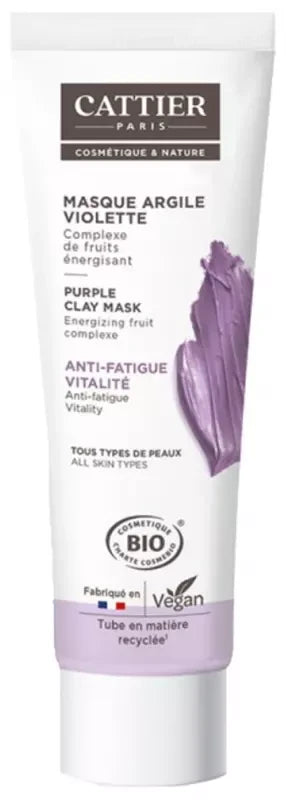 Cattier Masque Argile Violette Illumine Bio 100 ml