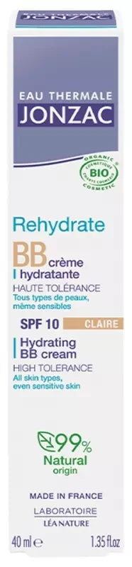 Eau Thermale Jonzac Rehydrate BB Crème Hydratante Bio 40 ml - Teinte : Claire