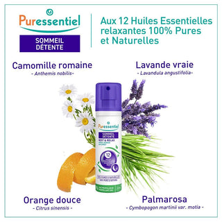 Puressentiel Spray aérien sommeil détente aux 12 huiles essentielles