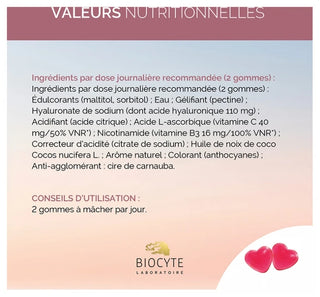 Biocyte Hyaluronic Forte Gummies - Hydrate et Repulpe la Peau - 60 gommes