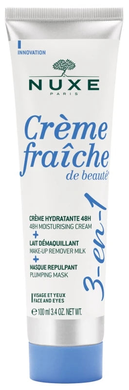 Nuxe Crème Fraîche de Beauté 3-en-1 Hydratante Démaquillant Repulpant 100 ml