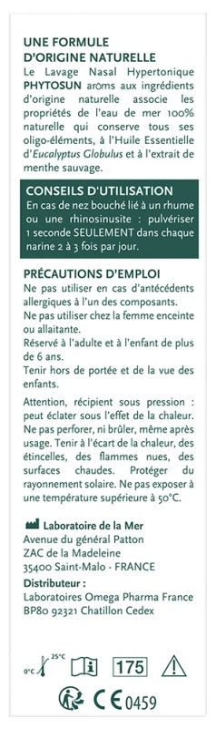 Phytosun Arôms Lavage Nasal Hypertonique 100 ml