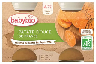 Babybio Patate Douce Texture Lisse 4 Mois et + Bio 2 Pots de 130 g