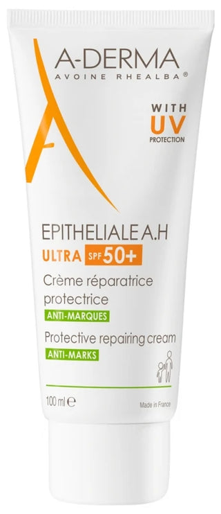 A-Derma Epithélial A.h Ultra 50+ - Crème Réparatrice Protectrice Anti-Marques 100 ml
