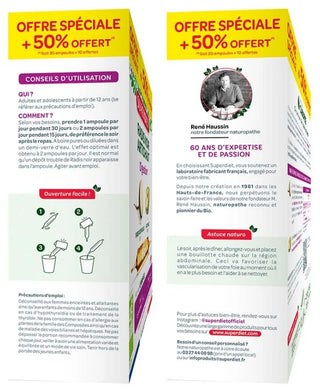 Superdiet Radis Noir - Artichaut Bio - Format Promo 20 Ampoules de 15 ml + 10 Ampoules Offertes