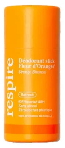Respire Déodorant Fleur d'Oranger Stick Solide Efficacité 48H Carton Bio 50 g