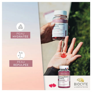 Biocyte Hyaluronic Forte Gummies - Hydrate et Repulpe la Peau - 60 gommes