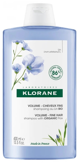 Klorane Lin Shampoing Volume Aux Fibres de Lin - Cheveux Fins 400 ml